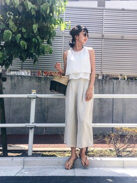 「HYAN（ハイアン）のアイテム」を使った、うえむら あやのさん（レディース・165cm）の夏コーディネート
