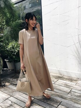 「HYAN（ハイアン）のアイテム」を使った、うえむら あやのさん（レディース・165cm）の夏コーディネート