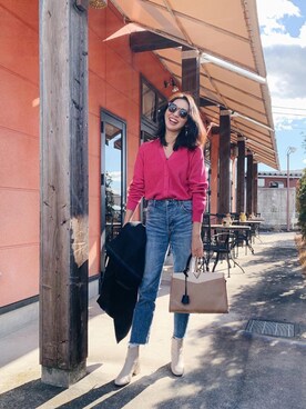 うえむら あやのさん（レディース・165cm）の冬コーディネート