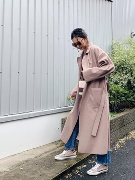 「やっぱりストリートが好き」｜「アイテム（トレンチコート）」を使った、うえむら あやのさん（レディース・165cm）の秋コーディネート