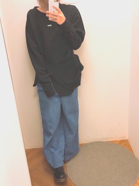 「OFF-WHITE」｜「アイテム（ブーツ）」を使った、モエさん（レディース・159cm）の冬コーディネート