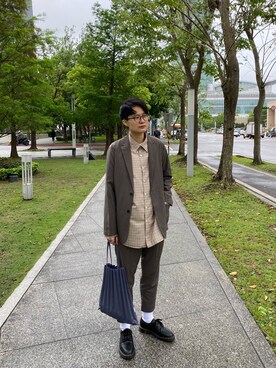 「ADER error（アーダーエラー）のアイテム（レッグウェア）」を使った、imchickenriceさん（メンズ・173cm）の春コーディネート