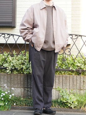 「WYM LIDNM（ウィム バイ リドム）のMILANO RIB HEAVY WEIGHT PO KNIT（ニット/セーター）」を使った、りょた　　さん（メンズ・167cm）の春コーディネート