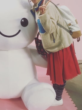 「赤スカート」｜「アイテム（その他アウター）」を使った、yoooooooouさん（レディース・157cm）の春コーディネート