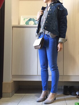 「スプリングSENSEOFPLACE」｜「アイテム（デニムジャケット）」を使った、iccoさん（レディース・149cm）の春コーディネート