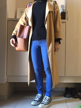 「スプリングSENSEOFPLACE」｜「アイテム（トレンチコート）」を使った、iccoさん（レディース・149cm）の春コーディネート