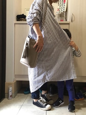 「Right-on（ライトオン）のアイテム（シャツワンピース）」を使った、iccoさん（レディース・149cm）の秋コーディネート