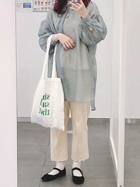 「SVEC（シュベック）のカンフーシューズ kung fu Shoes / ストラップパンプス（バレエシューズ）」を使った、kanadeさん（レディース・160cm）の春コーディネート