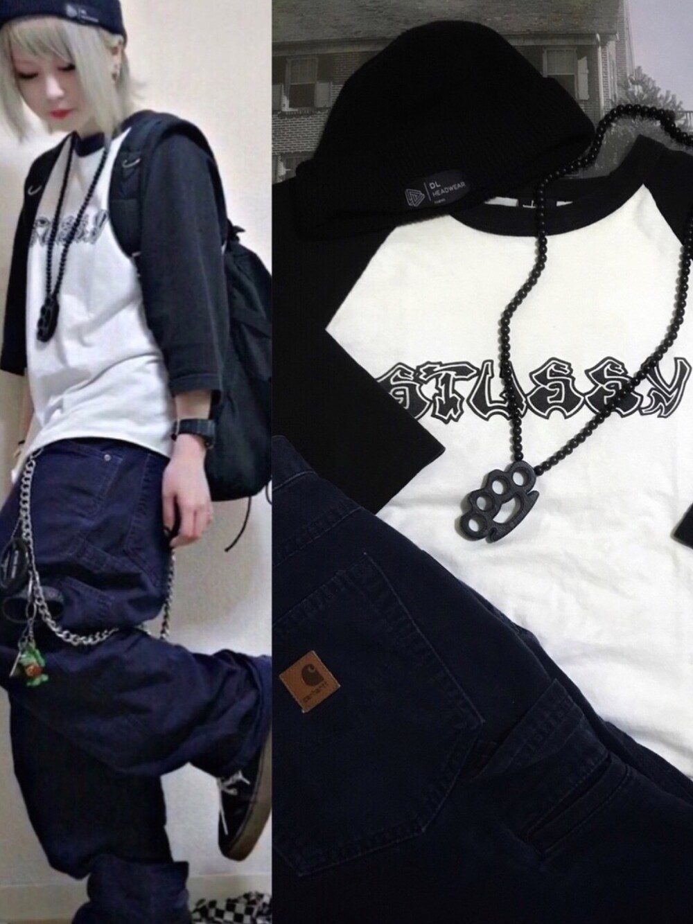 「fashion、coordinate、ootd」｜「DL HEADWEARのアイテム（ニットキャップ/ビーニー、ブラック系）」を使った、観月さん（レディース・152cm）の春コーディネートの1枚目の写真