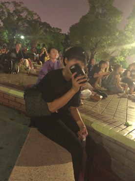 「KANGOL（カンゴール）の『TGC着用アイテム』KANGOL SMU Tropic Galaxy / カンゴール エスセムユー トロピック ギャラクシー ベレー帽 / オーバーライド（ハンチング/ベレー帽、ブラック系）」を使った、ナオさん（メンズ・173cm）の夏コーディネート