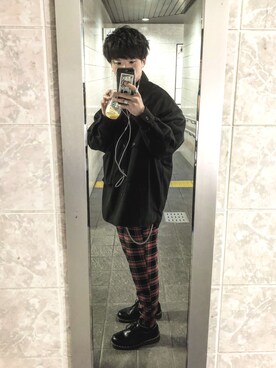 「Dr. Martens（ドクターマーチン）のDr.Martens ドクターマーチン 1461Z 3EYE GIBSON SHOE 3ホール ギブソン シューズ 11838002 BLACK（ブーツ、ブラック系）」を使った、ナオさん（メンズ・173cm）の秋コーディネート