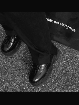 「ascloのアイテム（スラックス、ブラック系）」を使った、ナオさん（メンズ・173cm）の冬コーディネート