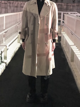「いいね返し」｜「アイテム（トレンチコート）」を使った、ナオさん（メンズ・173cm）の冬コーディネート