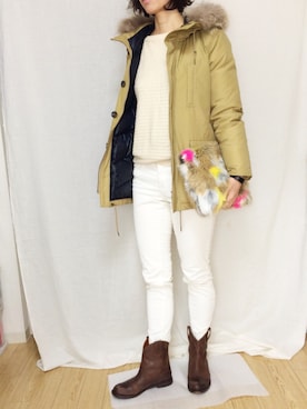 「ファークラッチ」｜「アイテム（ブーツ）」を使った、Soraさん（レディース・168cm）の冬コーディネート