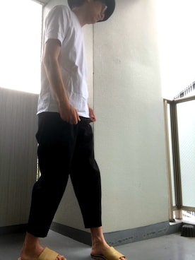 「nonnative（ノンネイティブ）のアイテム（サンダル）」を使った、スマイルさん（メンズ・178cm）の夏コーディネート