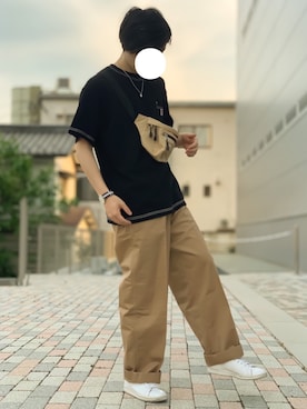 「アイテム（ボディバッグ/ウエストポーチ）」を使った、ユウゴさん（メンズ・170cm）の春コーディネート