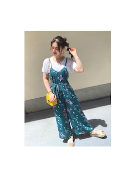 「GRL（グレイル）のアイテム（サロペット/オーバーオール）」を使った、aika  さん（レディース・165cm）の夏コーディネート