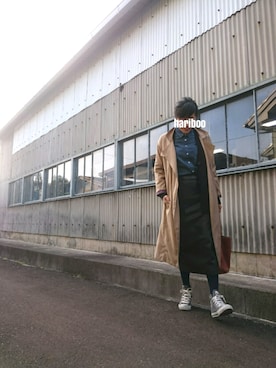 「Doシンプル部」｜「アイテム（トレンチコート）」を使った、haribooさん（レディース・161cm）の冬コーディネート