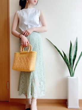 「アイテム（アクセサリー、ブルー系）」を使った、hachi23さん（レディース・158cm）の夏コーディネート