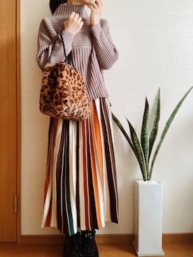 「titivate（ティティベイト）のアイテム（ハンドバッグ）」を使った、hachi23さん（レディース・158cm）の冬コーディネート