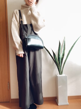 「coen（コーエン）のアイテム（サロペット/オーバーオール）」を使った、hachi23さん（レディース・158cm）の冬コーディネート