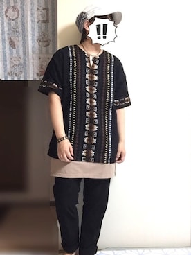 「チャイハネ（チャイハネ）のアイテム（キャップ）」を使った、志月さん（メンズ・153cm）の春コーディネート