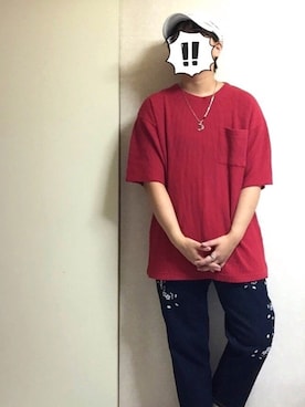 「チャイハネ（チャイハネ）のアイテム（キャップ）」を使った、志月さん（メンズ・153cm）の夏コーディネート