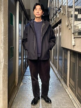 「インナーダウン」｜「アイテム（ブルゾン）」を使った、大田さん（メンズ・176cm）の冬コーディネート