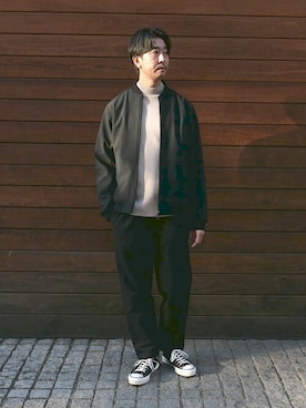 「オールスター」｜「アイテム（ブルゾン）」を使った、大田さん（メンズ・176cm）の冬コーディネート