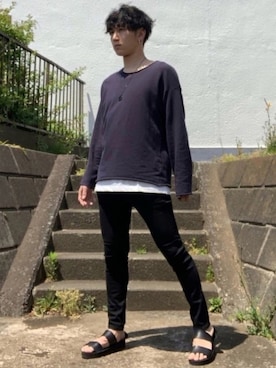 5-key使用「N.HOOLYWOOD（N.HOOLYWOOD SPRING & SUMMER 2019 COLLECTION LINE LONG SLEEVE T-SHIRT）」的時尚穿搭