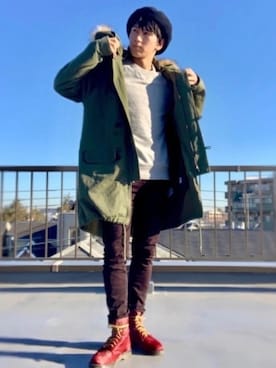 「JOURNAL STANDARD（ジャーナルスタンダード）のアイテム（モッズコート）」を使った、5-keyさん（メンズ・172cm）の冬コーディネート