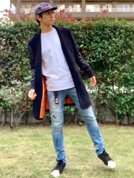 「Yohji Yamamoto（ヨウジヤマモト）のアイテム（スニーカー）」を使った、5-keyさん（メンズ・172cm）の秋コーディネート