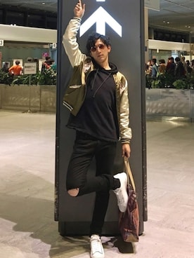 「ストリート服が好き」｜「アイテム（スタジャン）」を使った、5-keyさん（メンズ・172cm）の秋コーディネート