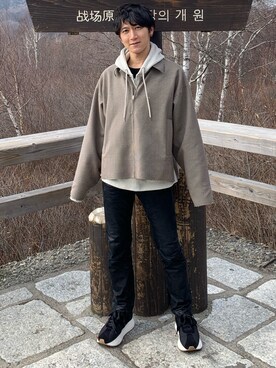 「YOKE（ヨーク）のアイテム（ブルゾン）」を使った、5-keyさん（メンズ・172cm）の冬コーディネート