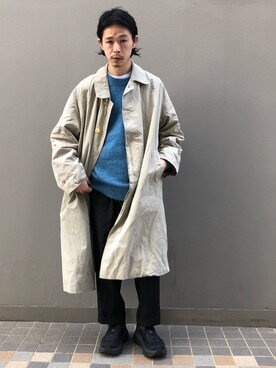 「シンプルおしゃれが好き」｜「アイテム（ステンカラーコート）」を使った、ちゃやさん（メンズ・168cm）の秋コーディネート