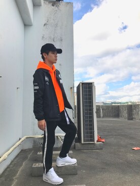 「UP START（アップスタート）のアイテム（ジャケット/アウター）」を使った、いっとさん（メンズ・170cm）の冬コーディネート