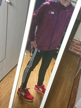「TOMMY HILFIGER」｜「アイテム（ブルゾン）」を使った、ぽぽまる🐰🥕さん（メンズ・167cm）の冬コーディネート