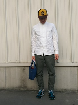 「CHUMS（チャムス）のアイテム（キャップ）」を使った、yadaさん（メンズ・170cm）の春コーディネート