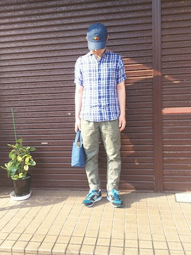 「HELIOPOLE（エリオポール）のアイテム」を使った、yadaさん（メンズ・170cm）の夏コーディネート