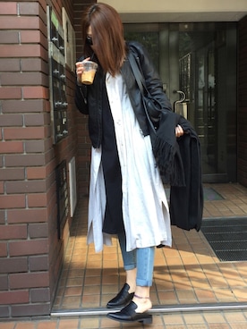 「おちびさん」｜「アイテム（シャツワンピース）」を使った、yuki06さん（レディース・156cm）の春コーディネート
