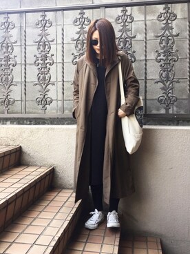 「おちびさん」｜「アイテム（トレンチコート）」を使った、yuki06さん（レディース・156cm）の春コーディネート