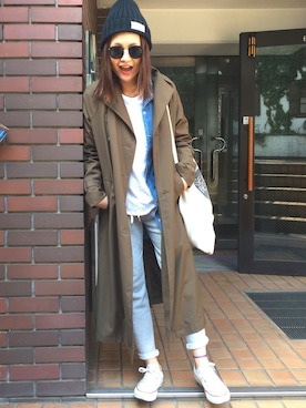 「おちびさん」｜「アイテム（トレンチコート）」を使った、yuki06さん（レディース・156cm）の春コーディネート