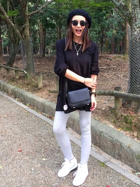 「アイテム（マタニティウェア/グッズ、グレー系）」を使った、yuki06さん（レディース・156cm）の秋コーディネート