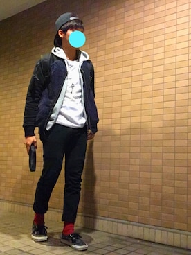 「improves（インプローブス）のアイテム（スタジャン）」を使った、shogo🎩さん（メンズ・167cm）の冬コーディネート