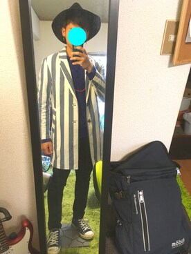 「タケオキクチ(TAKEO KIKUCHI)」｜「アイテム（チェスターコート）」を使った、shogo🎩さん（メンズ・167cm）の冬コーディネート