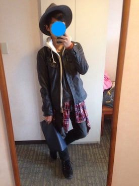 「ハリーポッター」｜「アイテム（ライダースジャケット）」を使った、shogo🎩さん（メンズ・167cm）の春コーディネート