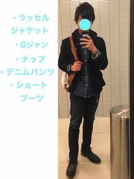 「Gジャン」｜「アイテム（ノーカラージャケット）」を使った、shogo🎩さん（メンズ・167cm）の冬コーディネート