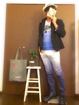 「BRONX（ブロンクス）のアイテム（帽子）」を使った、shogo🎩さん（メンズ・167cm）の春コーディネート