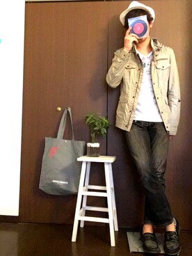 「BRONX（ブロンクス）のアイテム（帽子）」を使った、shogo🎩さん（メンズ・167cm）の春コーディネート