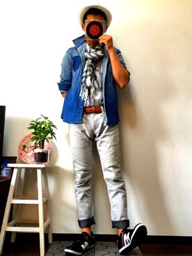「BRONX（ブロンクス）のアイテム（帽子）」を使った、shogo🎩さん（メンズ・167cm）の春コーディネート
